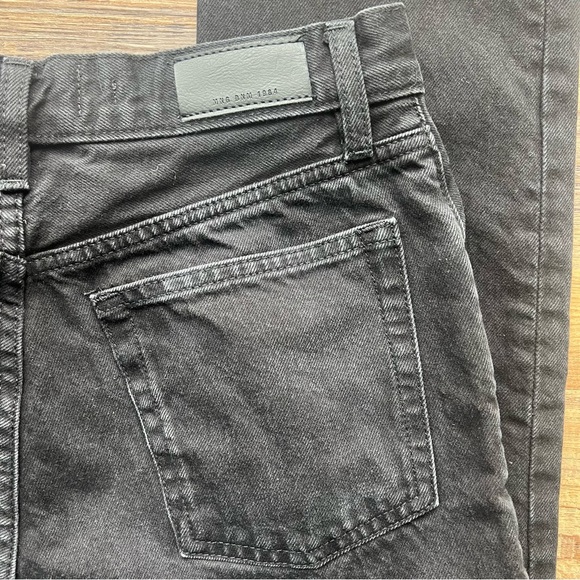 MNG Havana Women’s Black High Rise Straight Leg Button Fly Jeans Frayed Hem Sz 4 - Picture 10 of 10